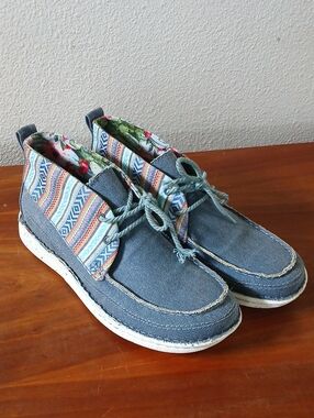 Womens Justin Casual Blue Canvas Sneakers
